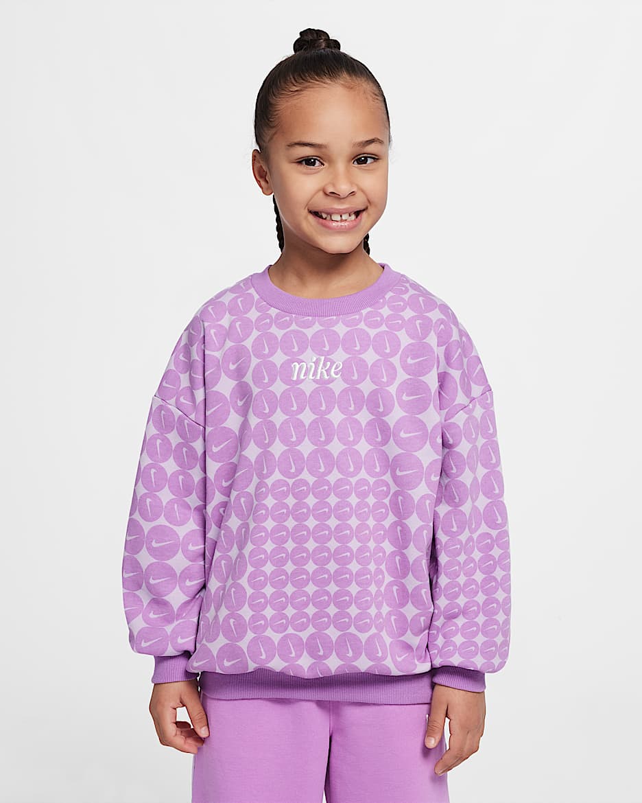 Sudadera de cuello redondo de French Terry con estampado para preescolar Nike Essentials - Muñeca