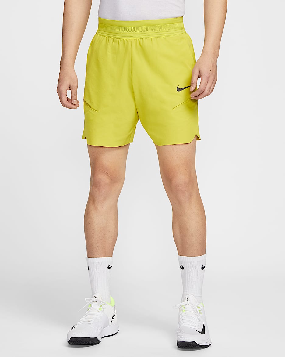 NikeCourt Slam Men's Dri-FIT Tennis Shorts - High Voltage/High Voltage/Medium Ash