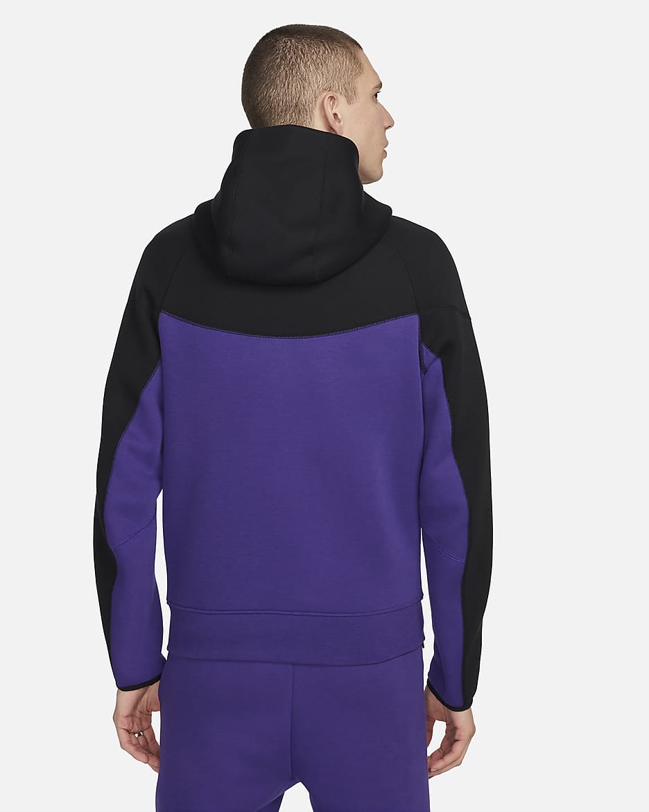 Hoodie com fecho completo Nike Sportswear Tech Fleece Windrunner para homem - Roxo Field/Preto