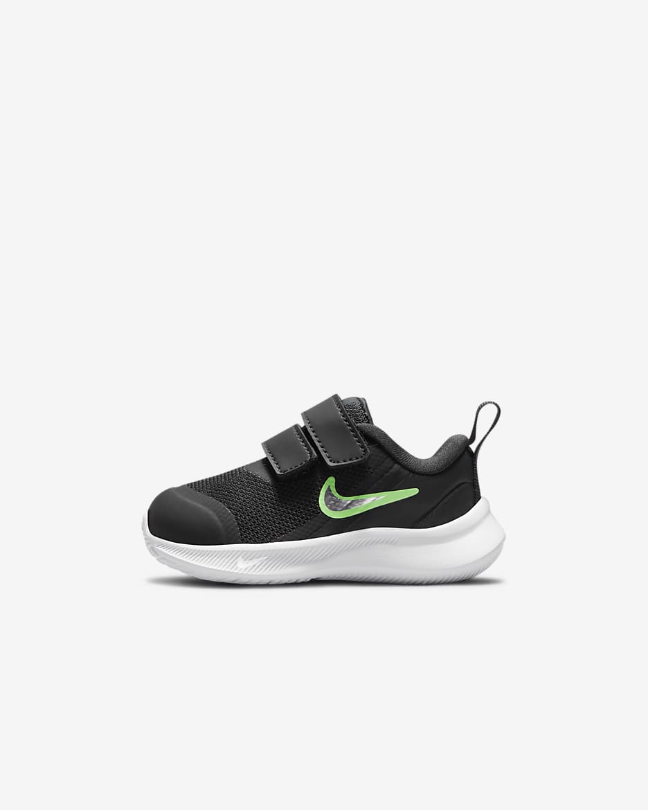 Calzado para bebé e infantil Nike Star Runner 3 - Negro/Gris humo oscuro/Verde strike/Cromo