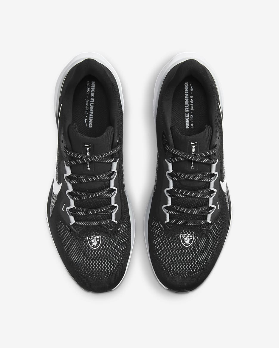 Tenis de correr en pavimento para hombre Nike Pegasus 41 NFL Las Vegas Raiders - Negro/Blanco/Plata campo/Blanco