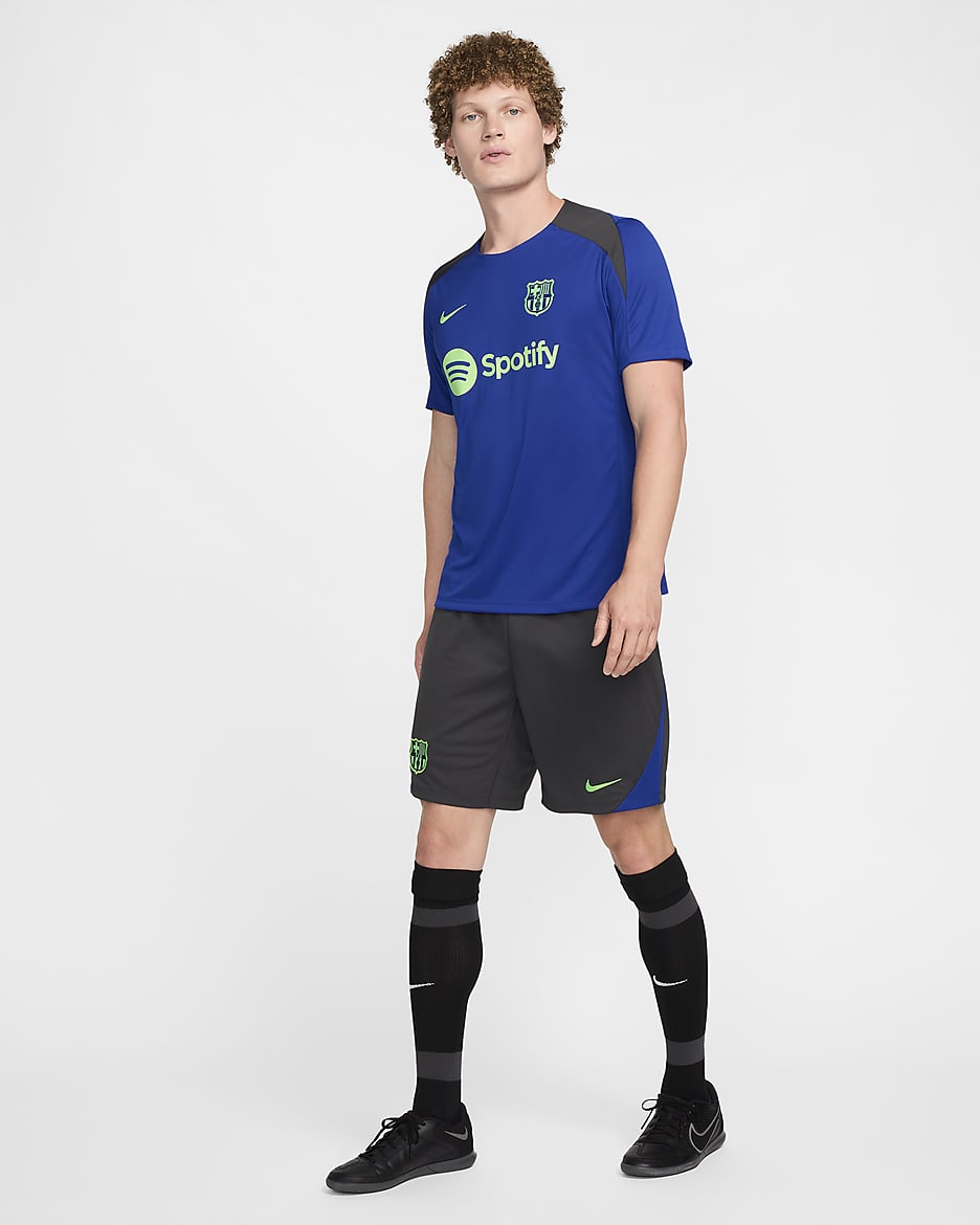 F.C. Barcelona Strike Third Men's Nike Dri-FIT Football Knit Shorts - Anthracite/Old Royal/Lime Blast