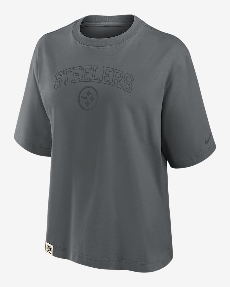 Pittsburgh Steelers Arch Boxy Women's Nike NFL T-Shirt - Iron Grey