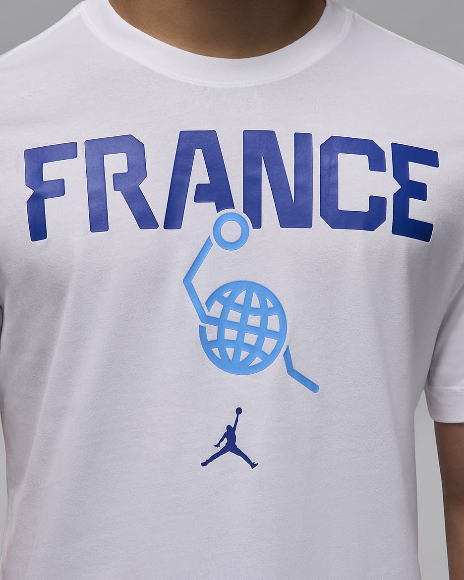 Frankreich Basketball-T-Shirt für Herren - Weiß/Weiß/University Blue/Old Royal