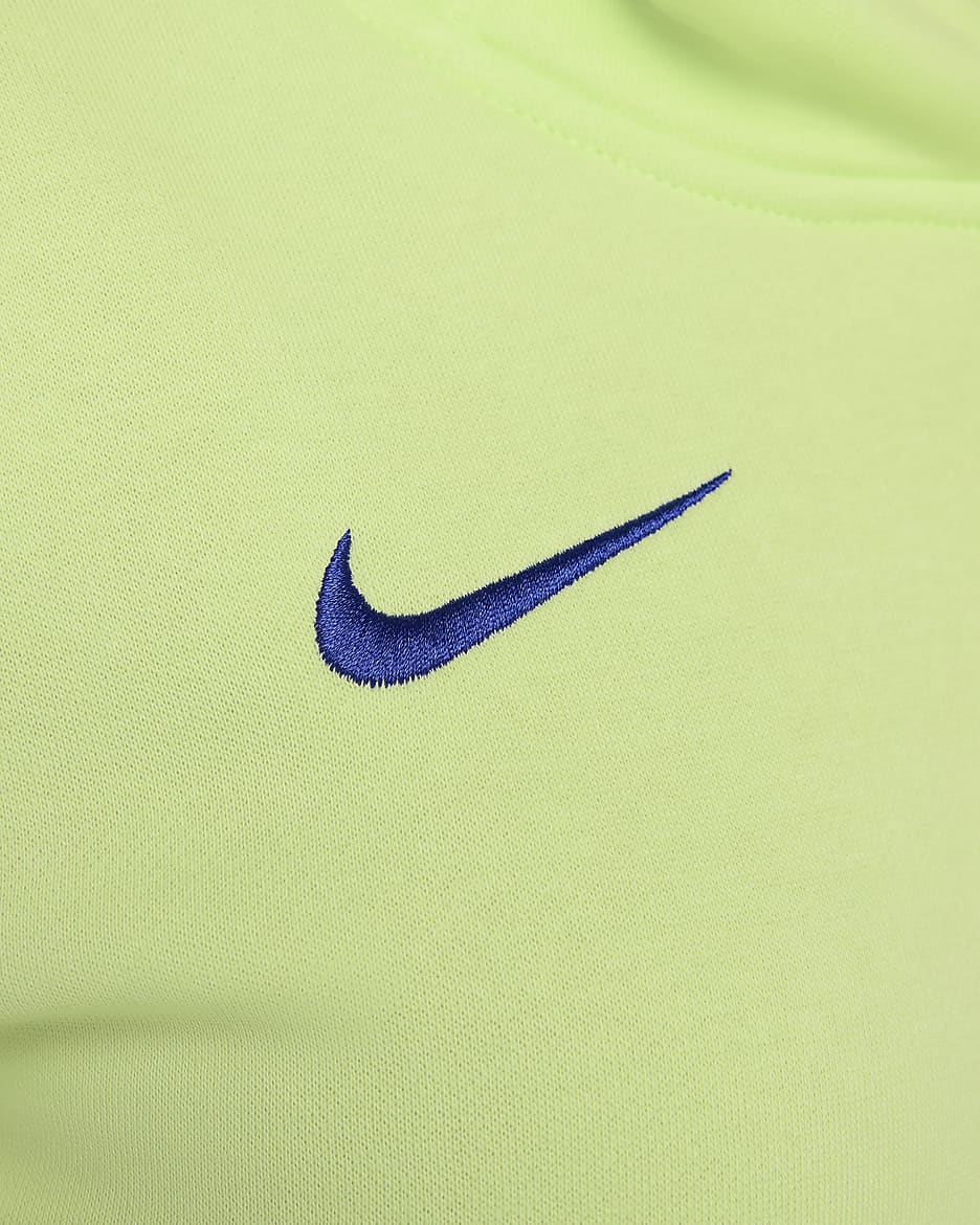 FC Barcelona Phoenix Fleece Third Nike Football-pullover-hættetrøje til kvinder - Light Liquid Lime/Old Royal