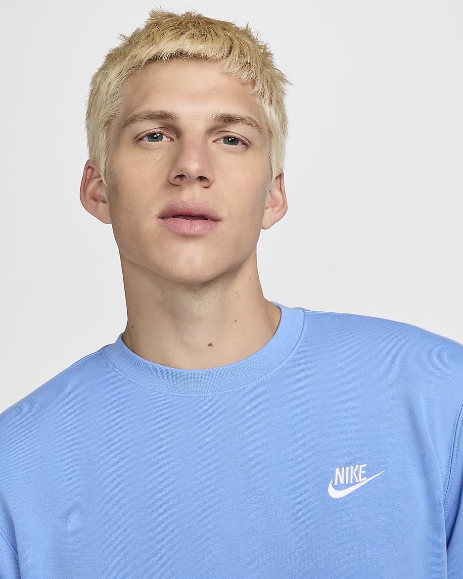 Maglia a girocollo in French Terry Nike Sportswear - Uomo - University Blue/Bianco