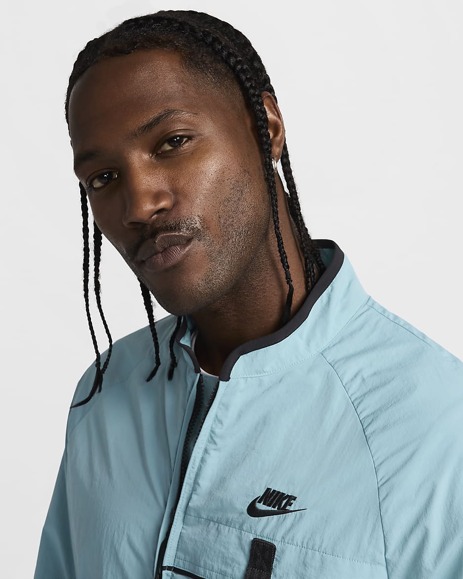 Veste tissée Nike Tech pour homme - Denim Turquoise/Noir