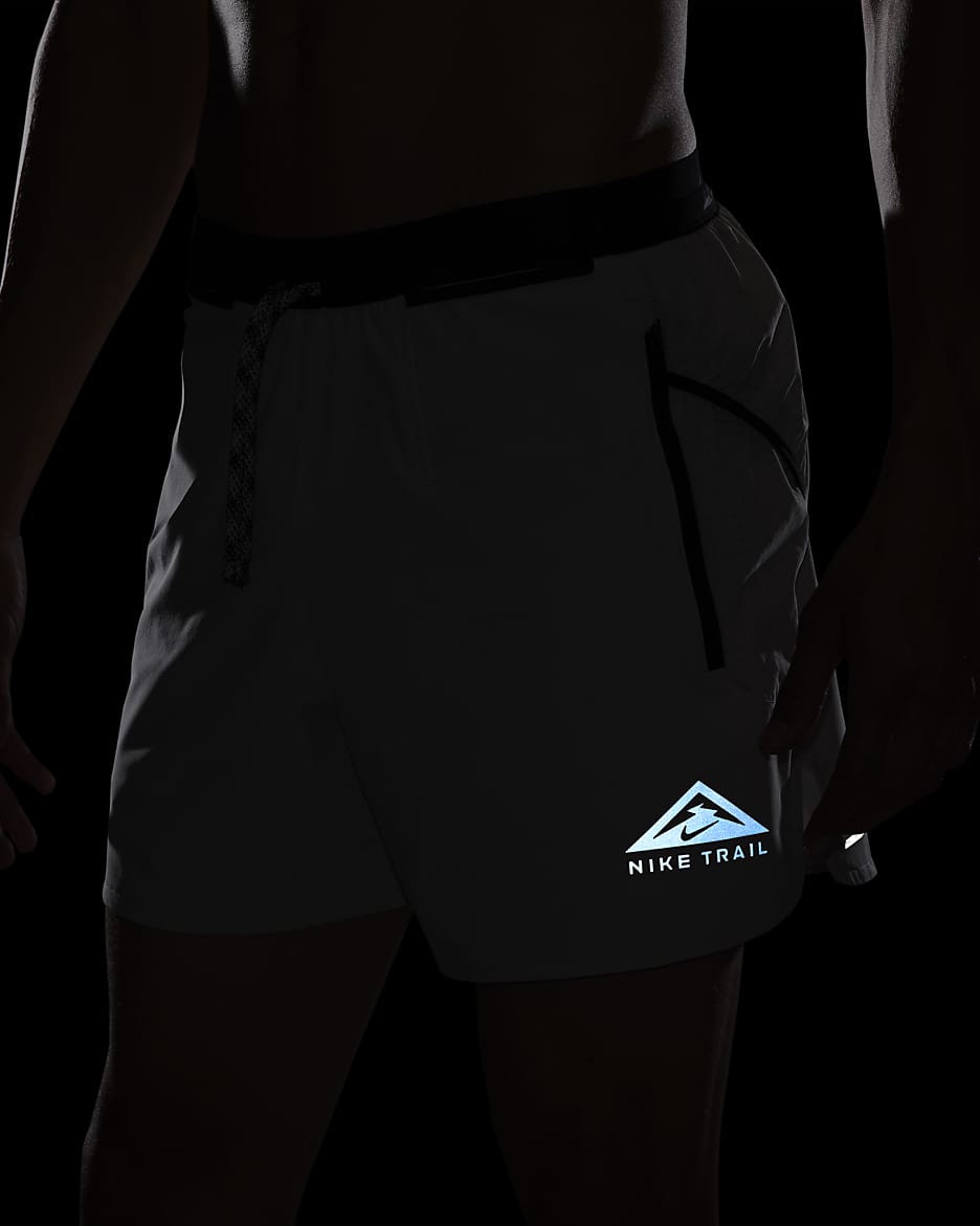 Nike Trail Second Sunrise Men's Dri-FIT 5" Brief-Lined Running Shorts - Light Iron Ore/Light Iron Ore/Black