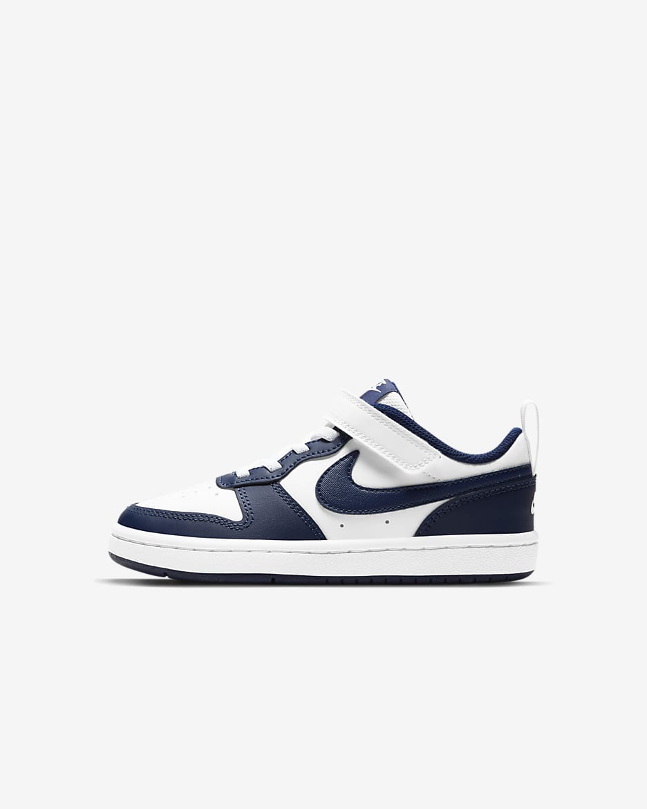 Calzado para niños de preescolar Nike Court Borough Low 2 - Blanco/Azul señal/Azul vacío