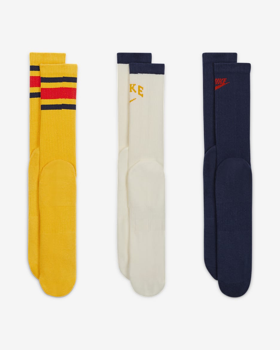 Nike Everyday Plus Cushioned Crew Socks (3 Pairs) - Multi-Colour