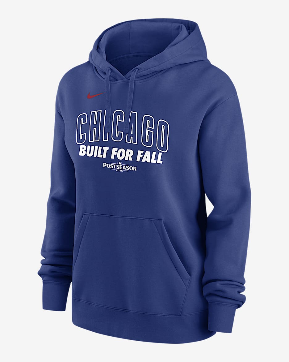 Chicago Cubs 2025 Postseason Authentic Collection Women's Nike MLB Pullover Hoodie - Rush Blue