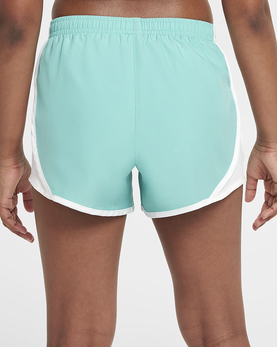 Shorts de running Dri-FIT para niñas talla grande Nike Tempo - Escarcha verde/Blanco/Blanco/Blanco