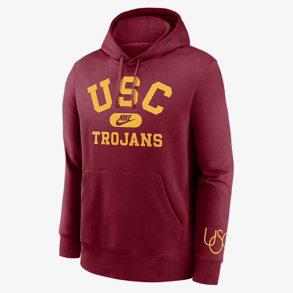 USC Trojans Legacy Club Foundational Men's Nike College Pullover Hoodie - Team Crimson