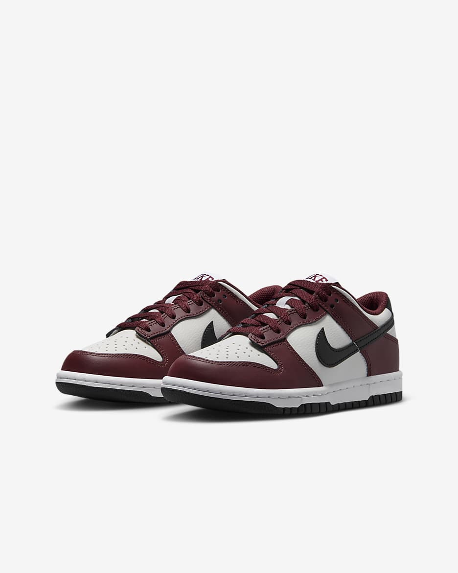 Nike Dunk Low Big Kids' Shoes - Dark Team Red/Summit White/White/Black