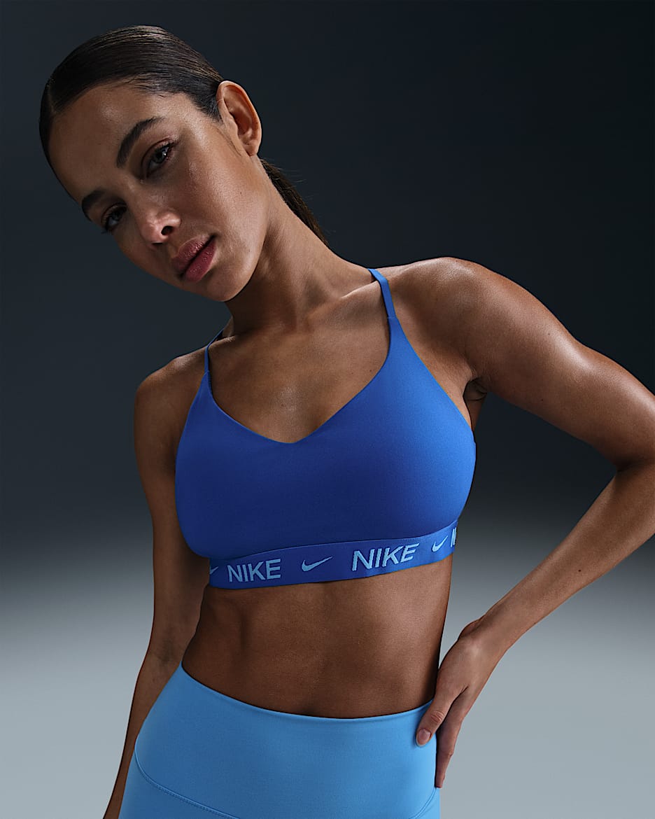 Nike Indy Light Support Women's Padded Adjustable Sports Bra - Hyper Royal/University Blue