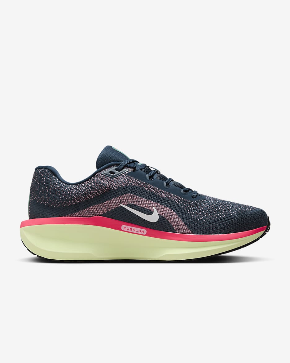 รองเท้าวิ่งโร้ดรันนิ่งผู้ชาย Nike Winflo 11 - Armory Navy/Barely Volt/Bicoastal/Hot Punch