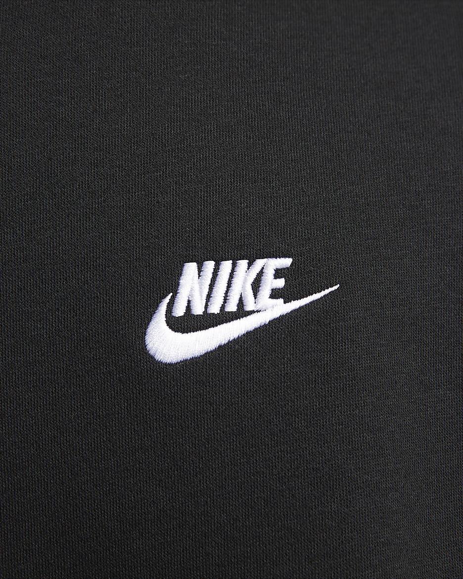 Nike Sportswear Club Fleece Herren-Rundhalsshirt - Schwarz/Weiß