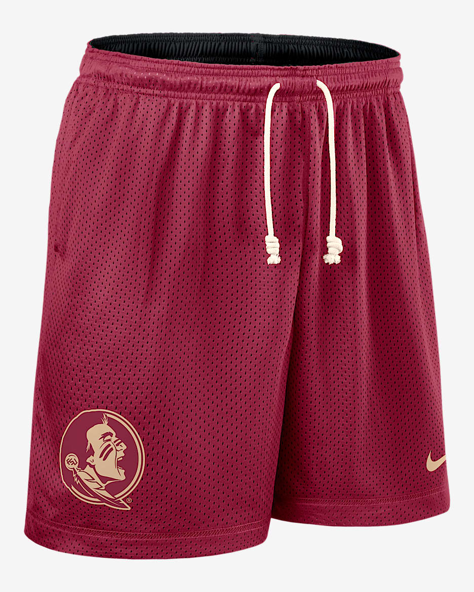 Shorts universitarios Nike Dri-FIT para hombre Florida State Sideline Reversible - Granate