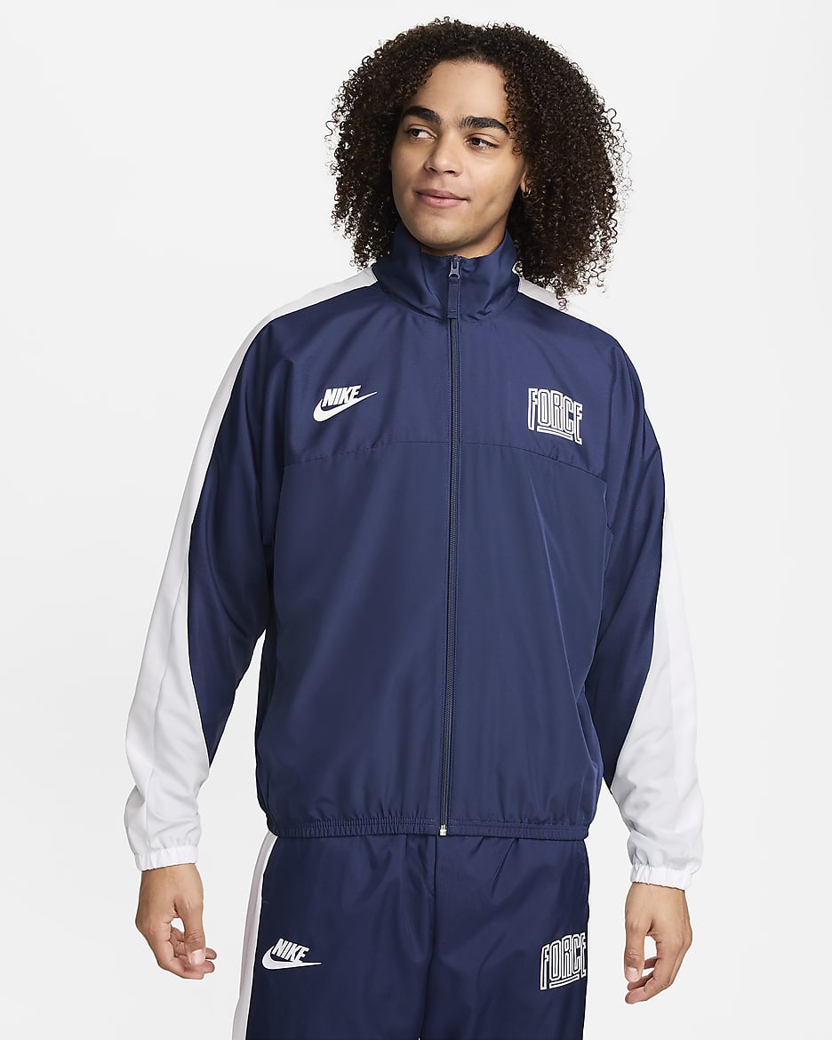 Veste de basket Nike Starting 5 pour homme - Midnight Navy/Pure Platinum/Blanc/Blanc