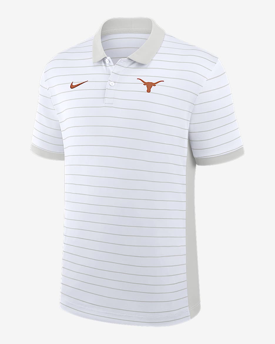 Texas Sideline Victory Stripe Men's Nike Dri-FIT College Polo - Grey