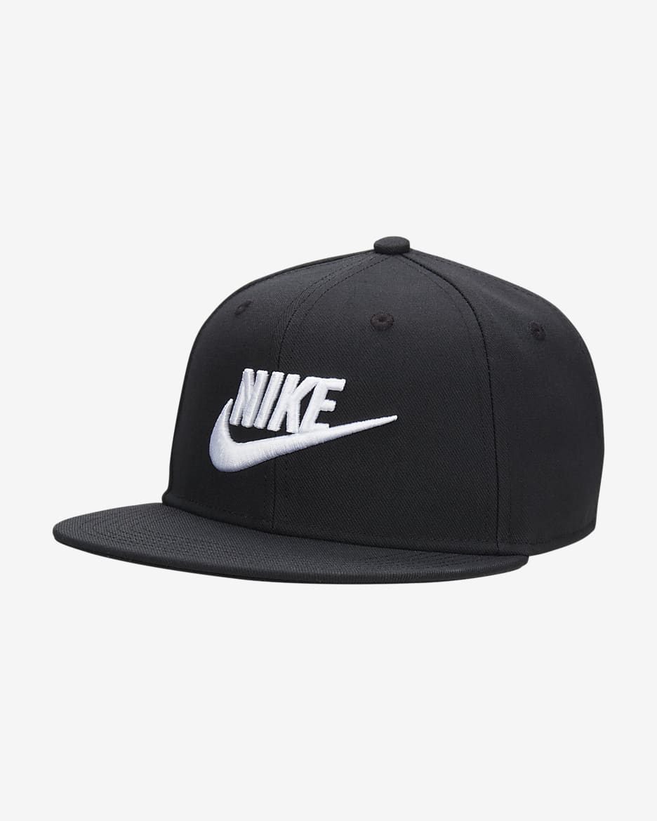 Nike Dri-FIT Pro strukturierte Futura-Cap für Kinder - Schwarz/Schwarz/Weiß