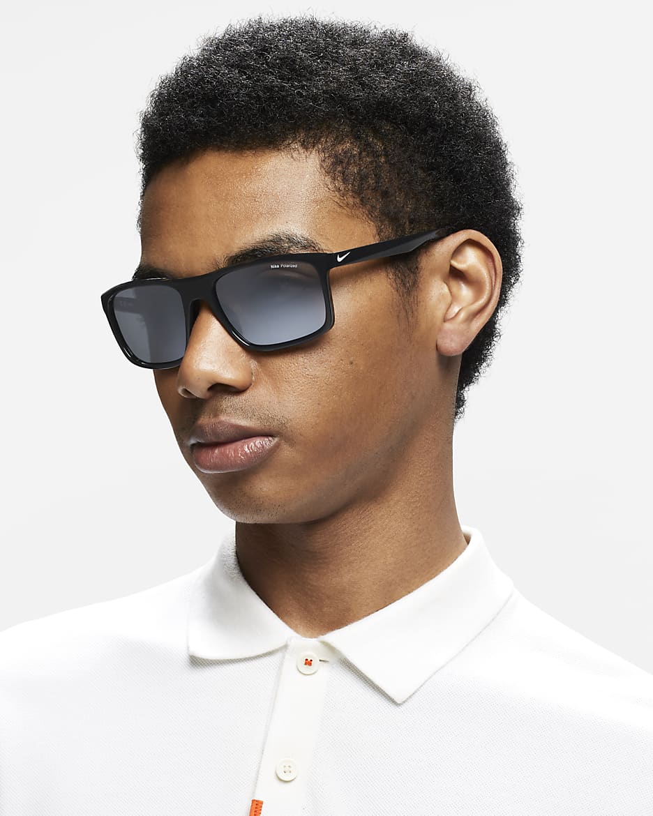 Lentes de sol polarizados grandes Nike Fire - Negro