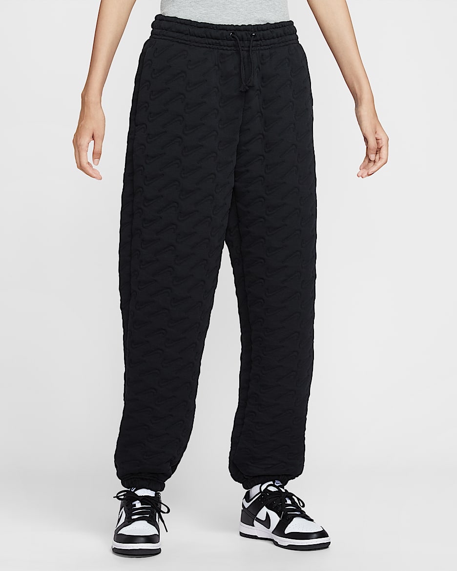 Nike Sportswear Phoenix Fleece Women's Oversized High-Waisted Jacquard Trousers - Black/Anthracite