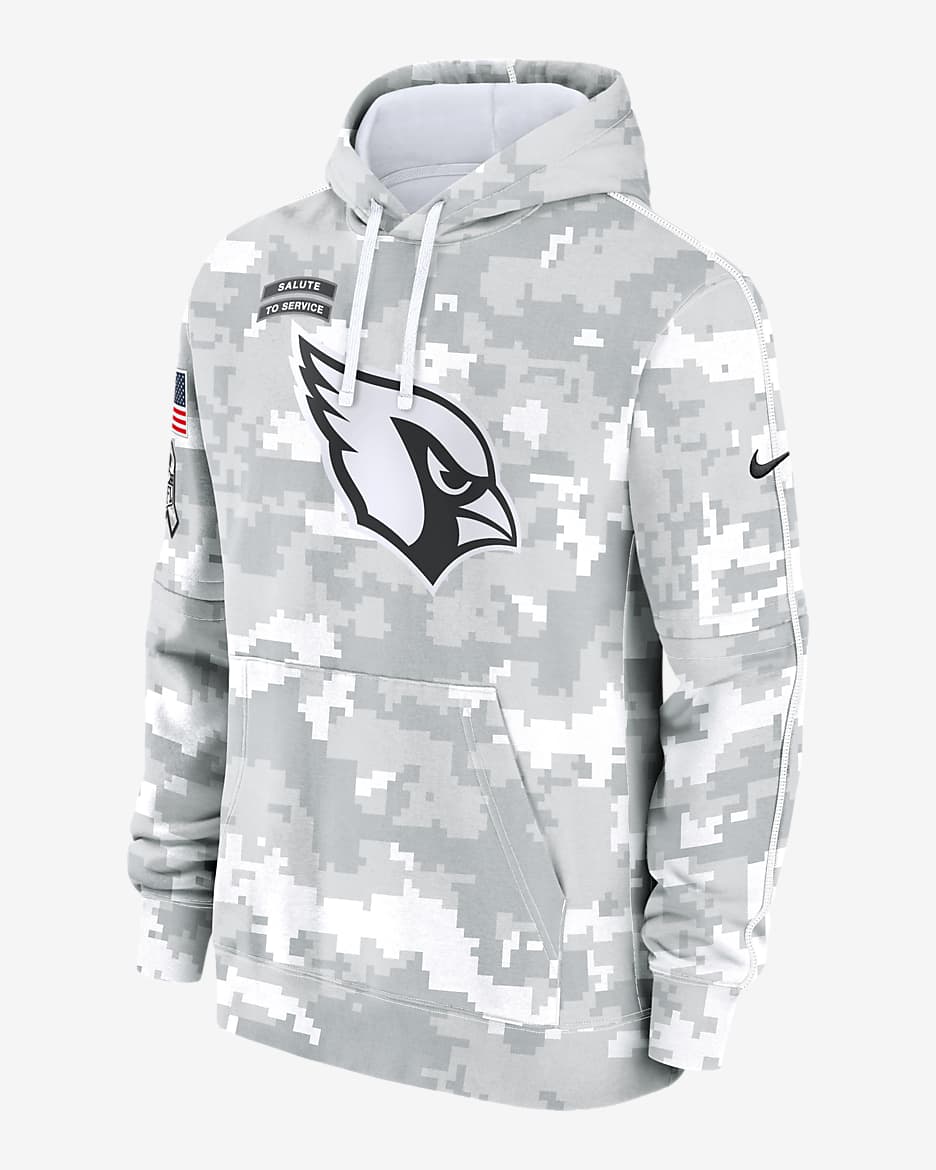 Sudadera con gorro sin cierre Nike de la NFL para hombre Arizona Cardinals Salute to Service Primary Edge Club - Blanco