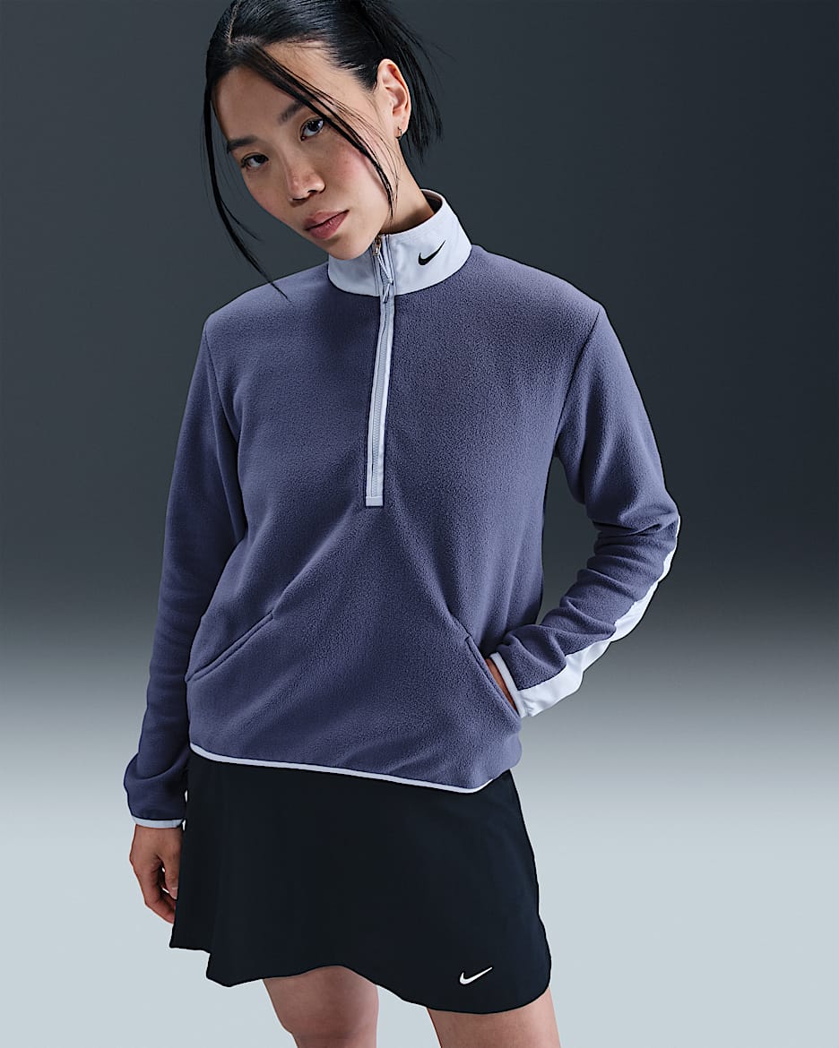 Nike Therma-FIT Victory Women's Long-Sleeve 1/2-Zip Golf Top - Sanded Purple/Ghost/Black