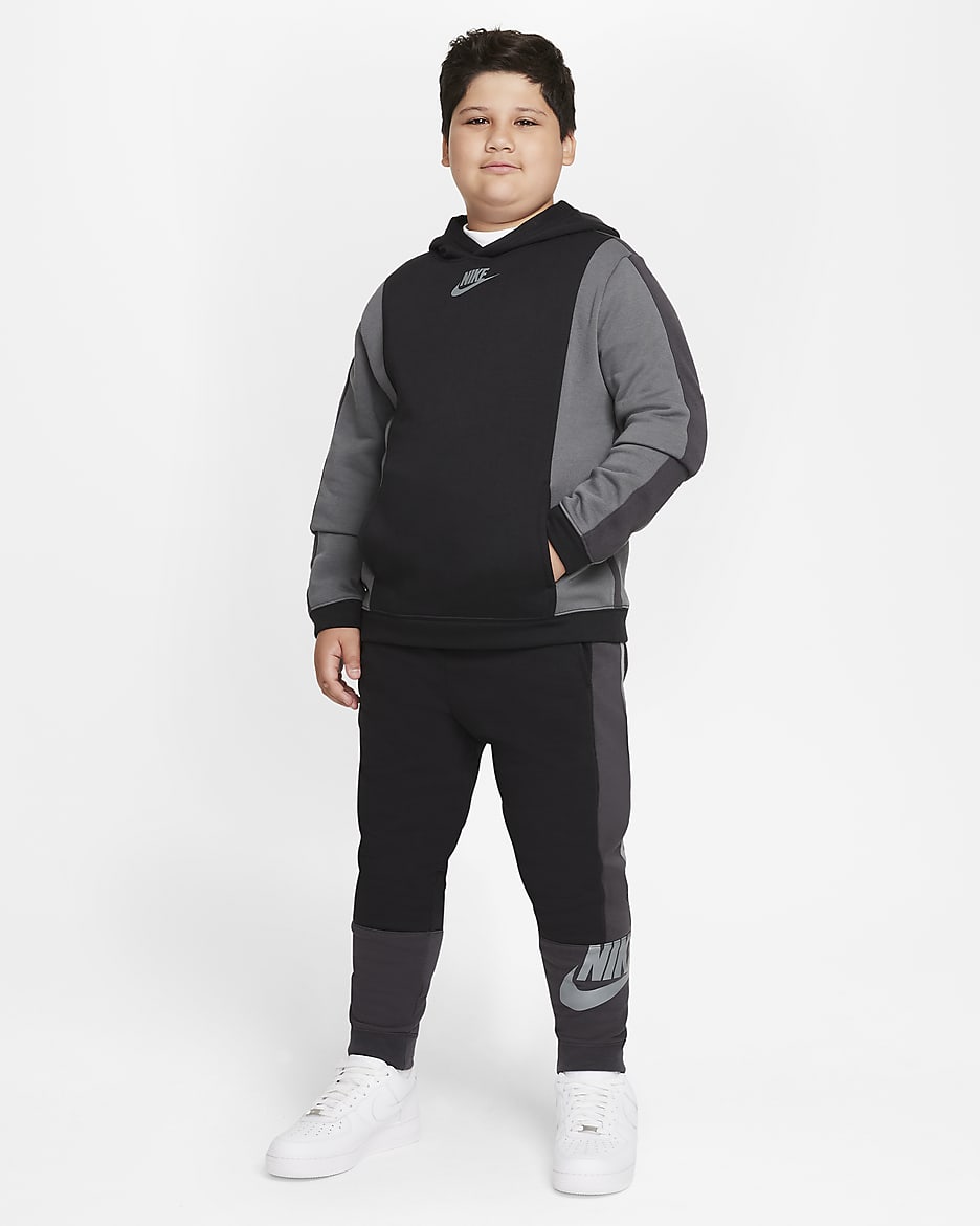 Nike Sportswear Amplify Big Kids' (Boys') Pants (Extended Size) - Black/Dark Smoke Grey/Smoke Grey/Smoke Grey