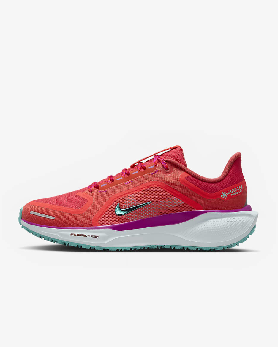 Nike Pegasus 41 GORE-TEX Women's Waterproof Road Running Shoes - Picante Red/Bright Crimson/Vivid Grape/Green Frost