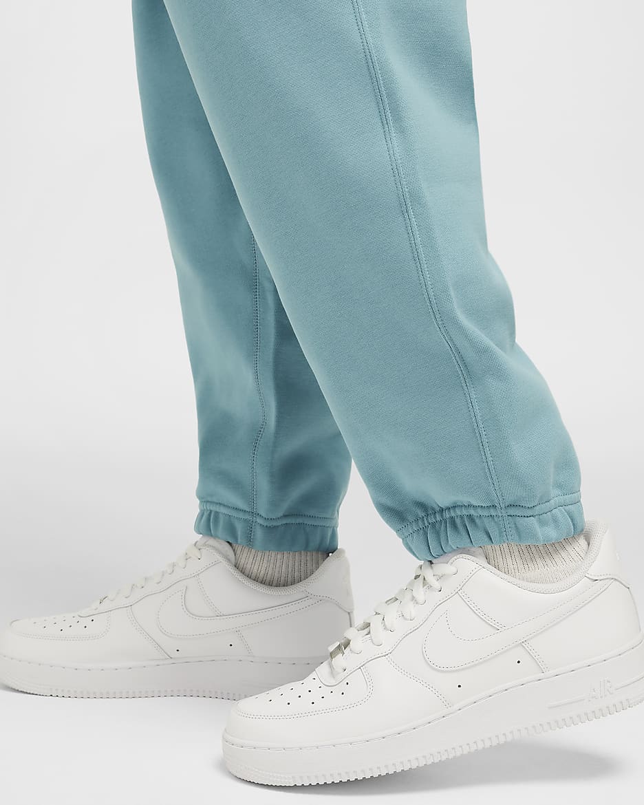 Nike Solo Swoosh Men's Fleece Trousers - Denim Turquoise/White