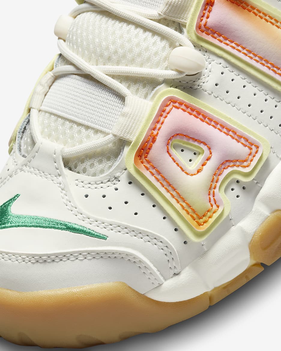 Nike Air More Uptempo Older Kids' Shoes - Sail/Luminous Green/Gum Light Brown/Stadium Green