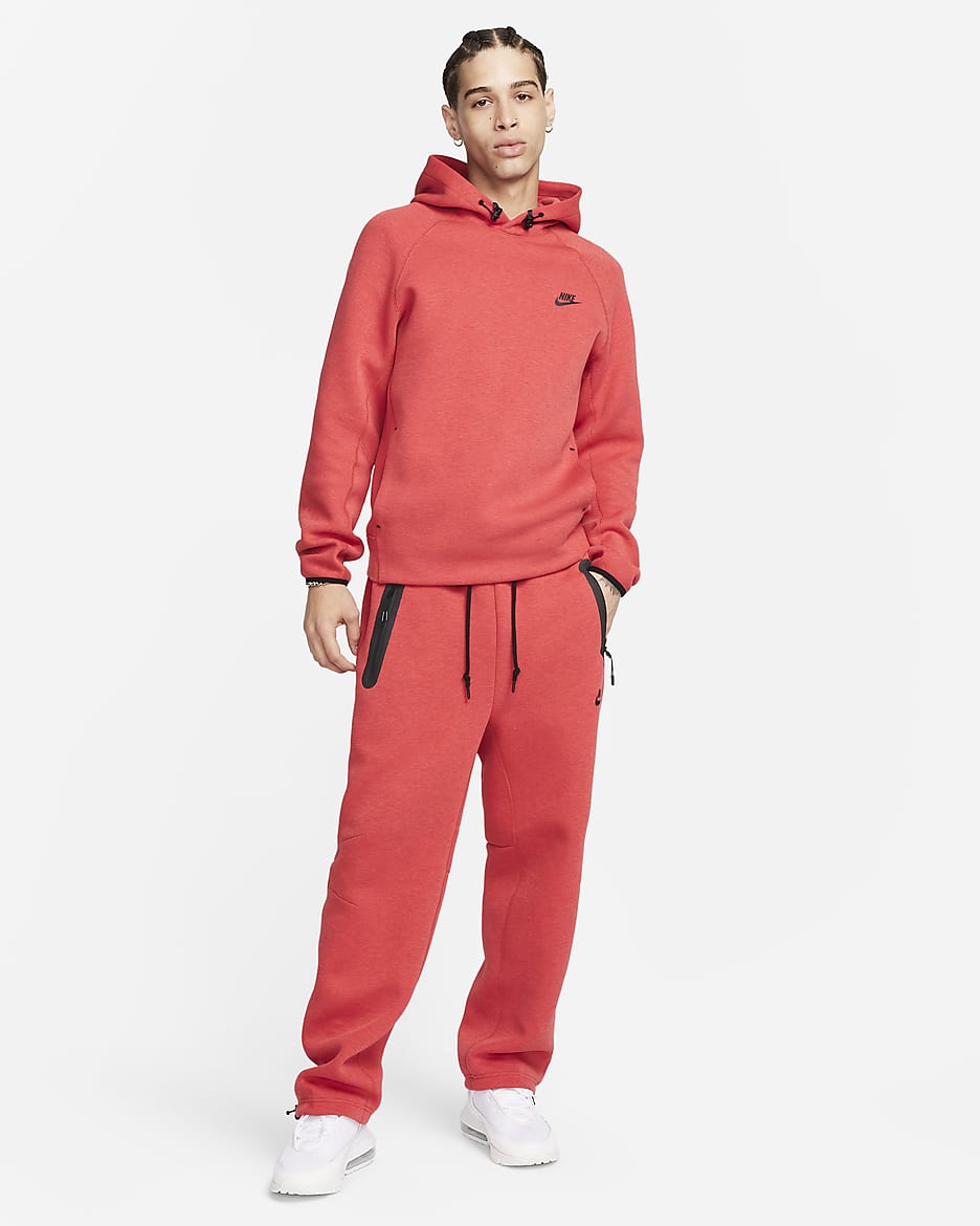 Nike Sportswear Tech Fleece Men's Open-Hem Sweatpants - Light University Red Heather/Black