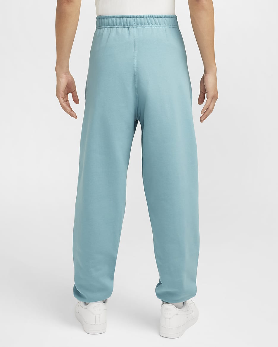 Nike Solo Swoosh Men's Fleece Trousers - Denim Turquoise/White