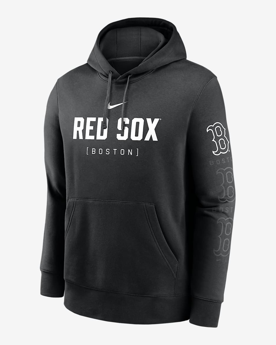 Boston Red Sox Fashion Club Men's Nike MLB Pullover Hoodie - Black