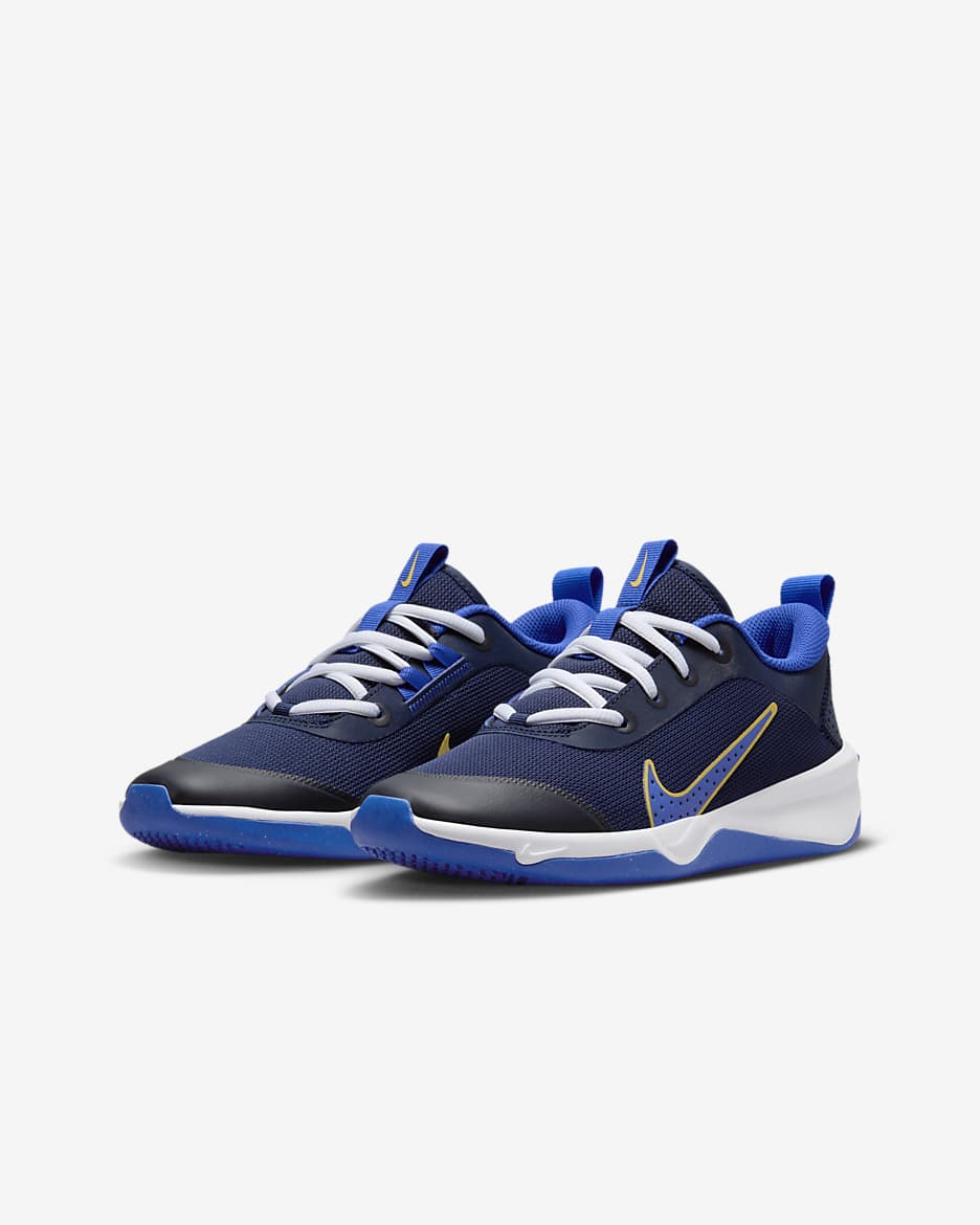 Nike Omni Multi-Court Older Kids' Indoor Court Shoes - Midnight Navy/Saturn Gold/White/Hyper Royal