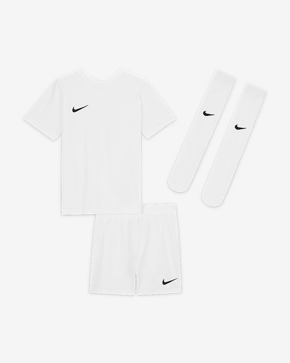 Nike Dri-FIT Park Little Kids' Soccer Kit - White/White/Black