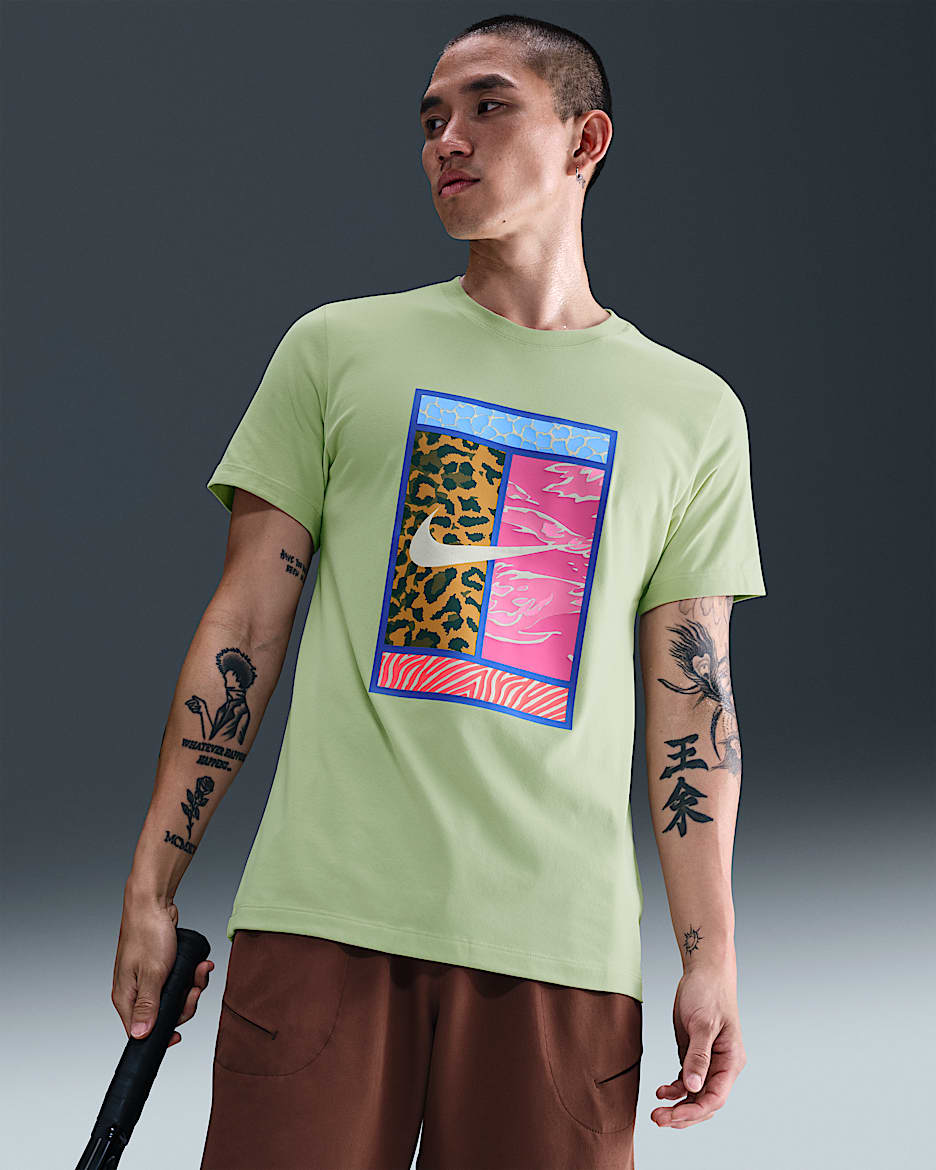 NikeCourt Men's Dri-FIT Tennis T-Shirt - Olive Aura