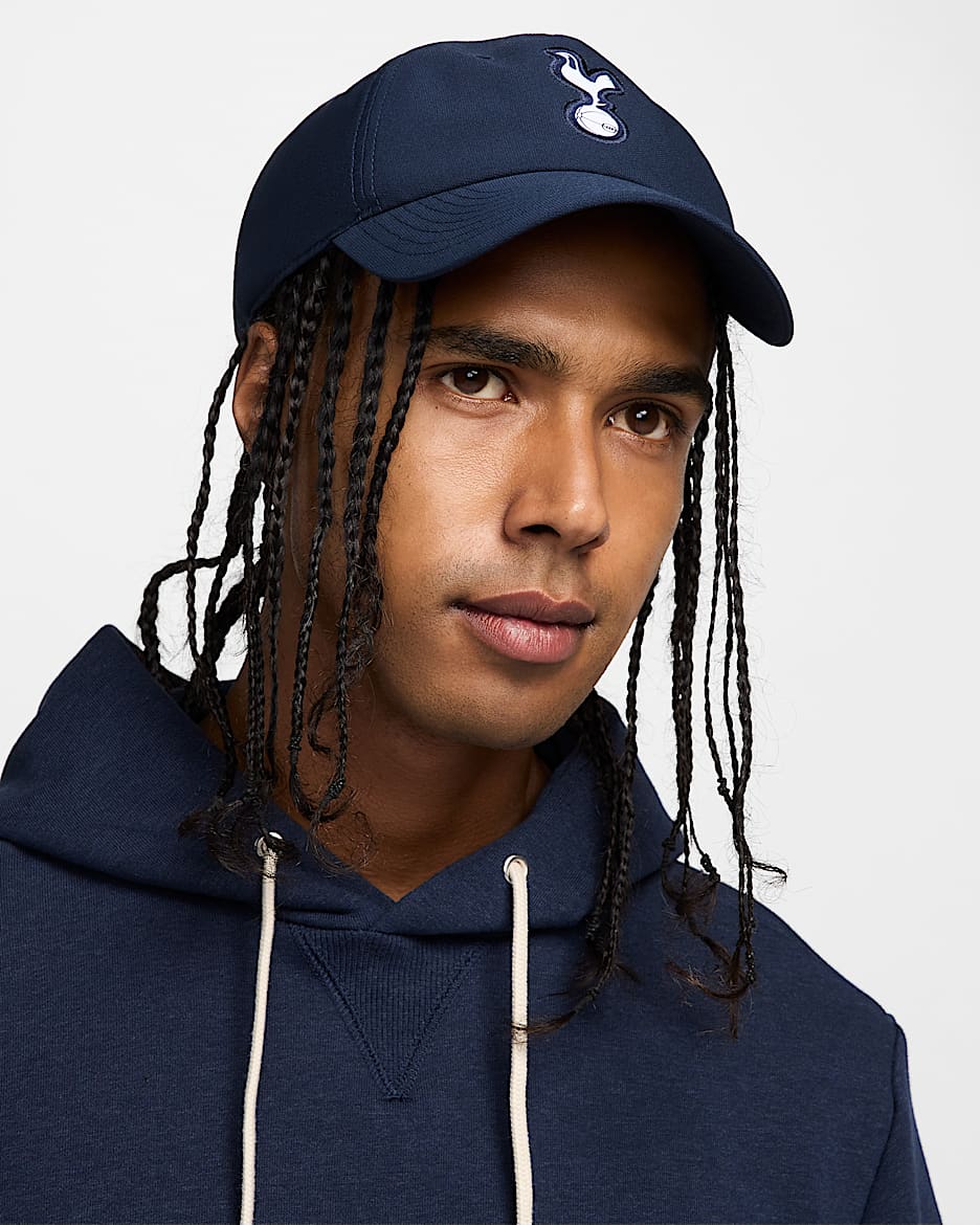 Blød Tottenham Hotspur Club Nike Football-kasket - Obsidian/hvid