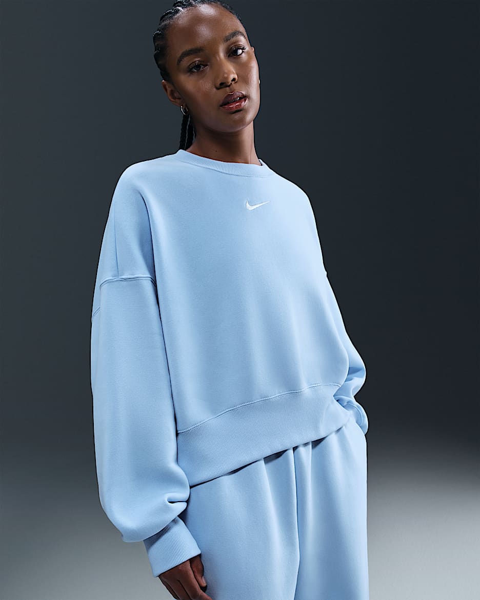 Nike Sportswear Phoenix Fleece Women's Over-Oversized Crew-Neck Sweatshirt - Celestine Blue/Sail