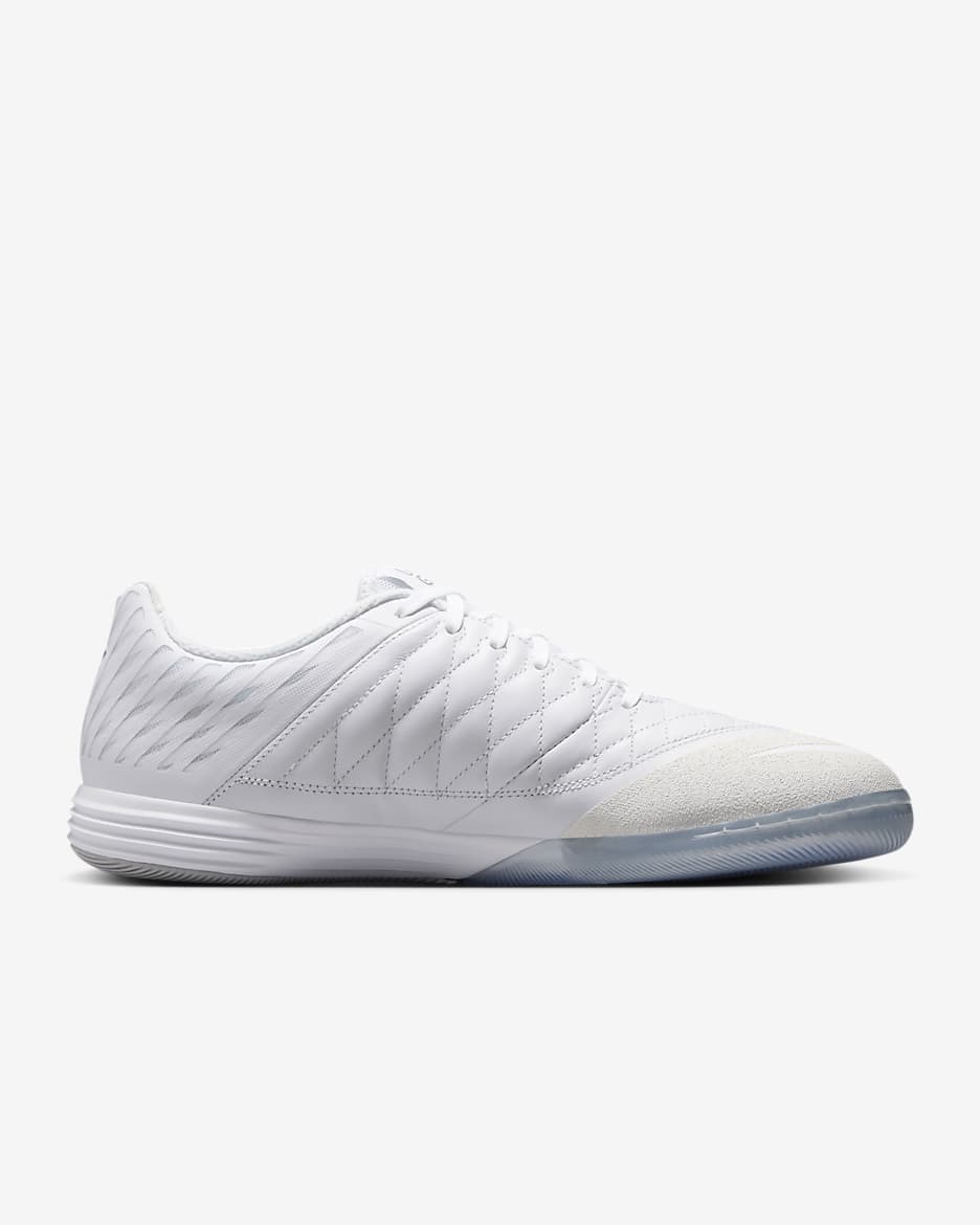 Nike Lunar Gato II Indoor Court Low-Top Football Shoes - White/Chrome