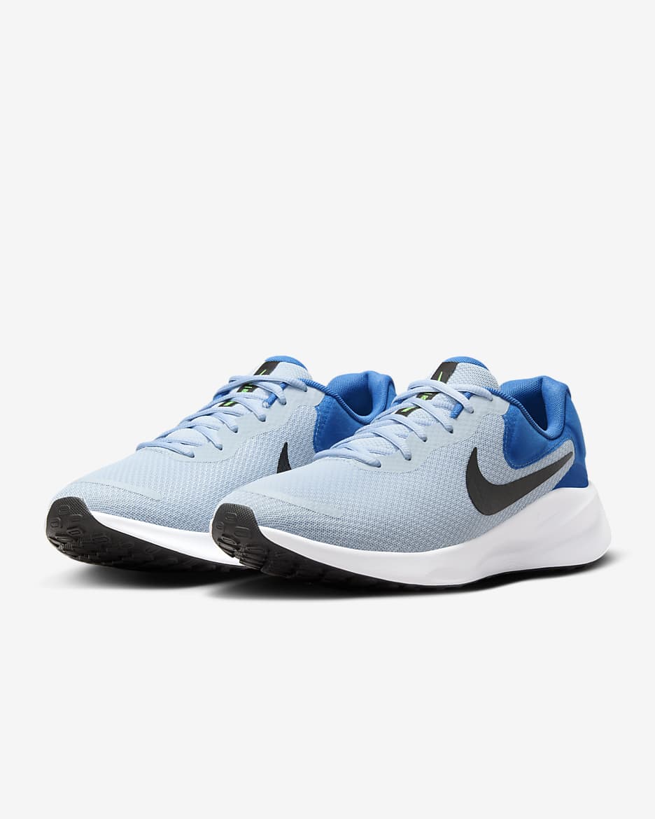 Tenis para correr en pavimento para hombre Nike Revolution 7 - Azul militar claro/Estrella azul/Verde strike/Negro