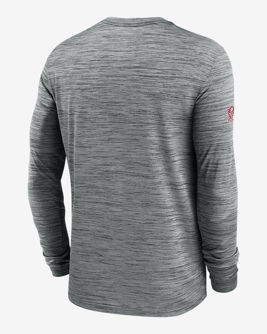 Tampa Bay Buccaneers Sideline Velocity Men's Nike Dri-FIT NFL Long-Sleeve T-Shirt - Grey Heather