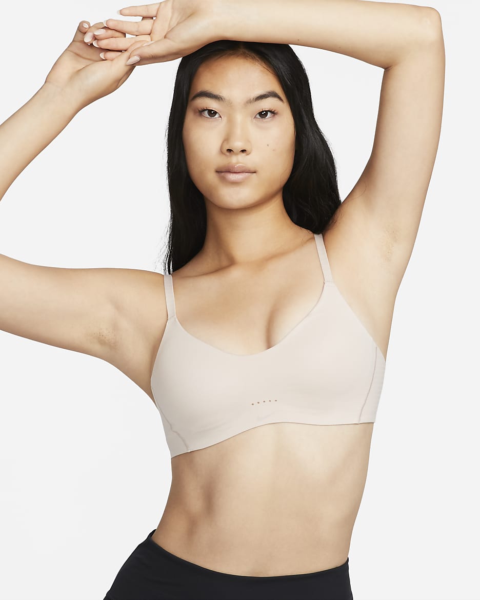 Nike Dri-FIT Alate Women's Minimalist Light-Support Padded Sports Bra - Particle Beige/Particle Beige/Dusted Clay