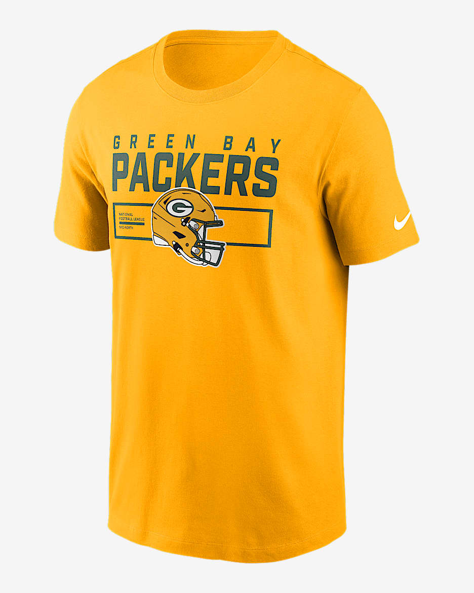 Green Bay Packers Helmet Essential Men's Nike NFL T-Shirt - Gold