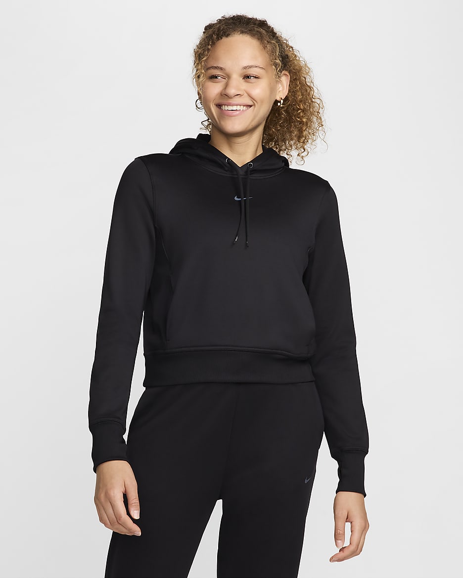 Sudadera con gorro sin cierre para mujer Nike Therma-FIT One - Negro/Blanco