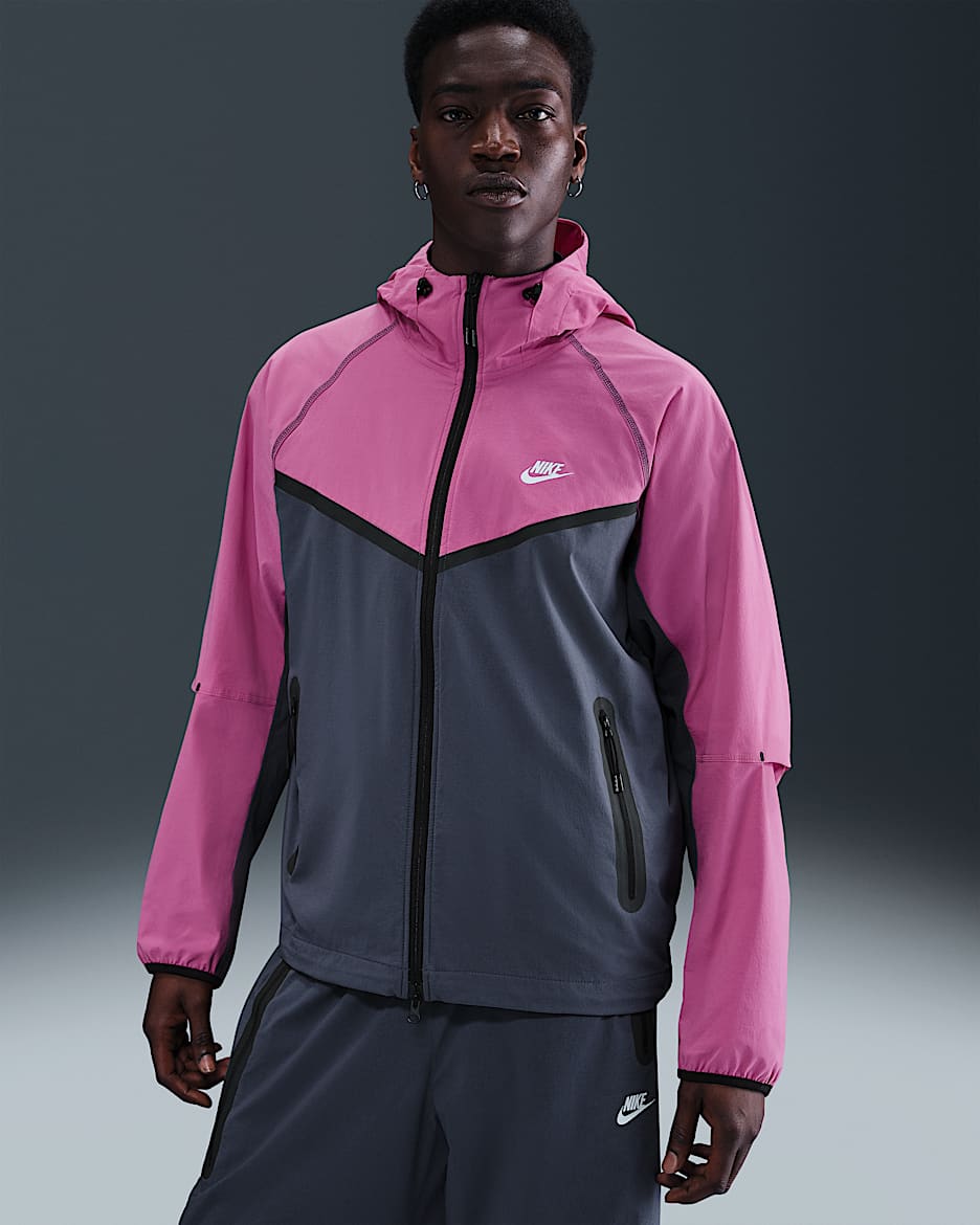 Nike Tech Dokuma Erkek Ceketi - Thunder Blue/Cosmic Fuchsia/Siyah