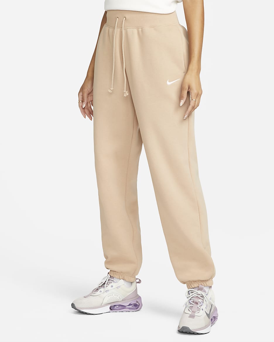 Nike Sportswear Phoenix Fleece Women's High-Waisted Oversized Tracksuit Bottoms - Hemp/Sail