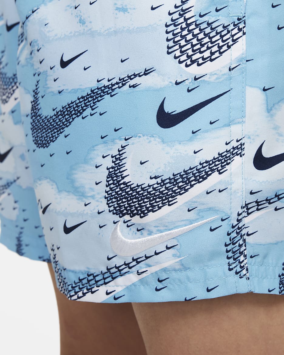 Shorts de vóleibol de 10 cm para niño talla grande Nike Swim Flock - Azul acuario